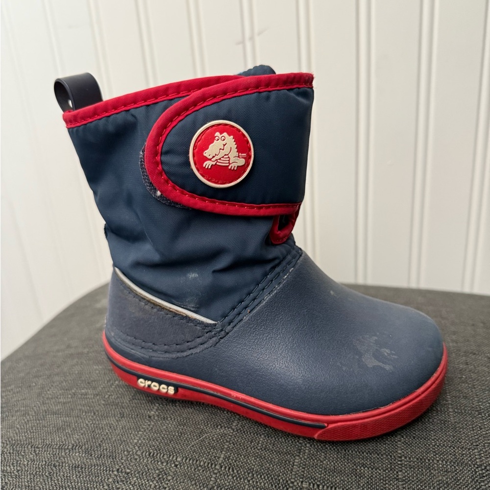 CROCS Blue and Red Rain & Snow Boots Waterproof Design
